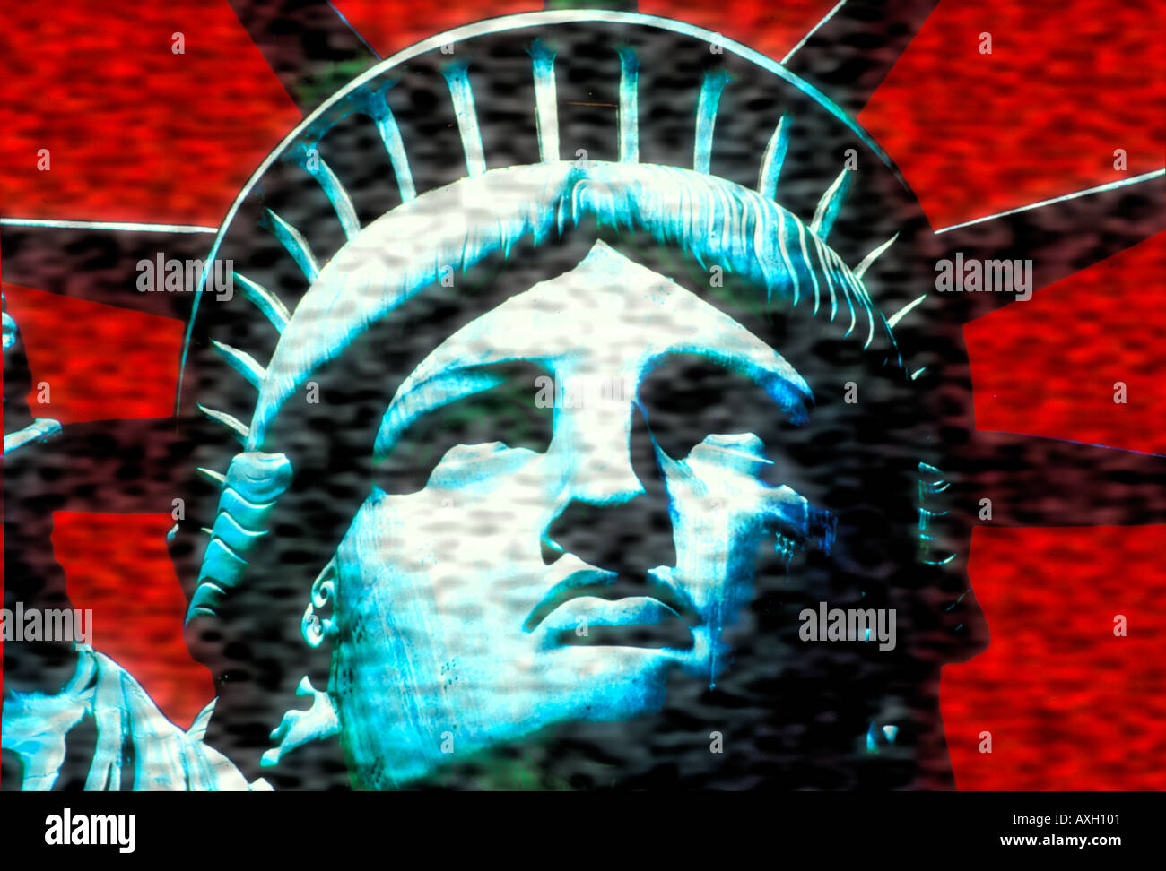 abstrakte Darstellung der New Yorker Freiheitsstatue USA Konzept Stockfoto