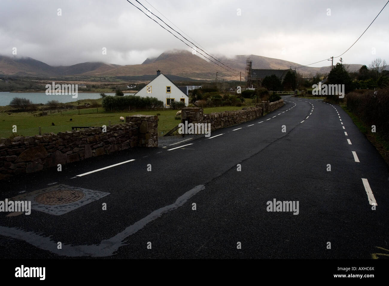 Das Dorf von Cloghane (ein Clochán) auf der Dingle Halbinsel, westlichen Irland. Stockfoto