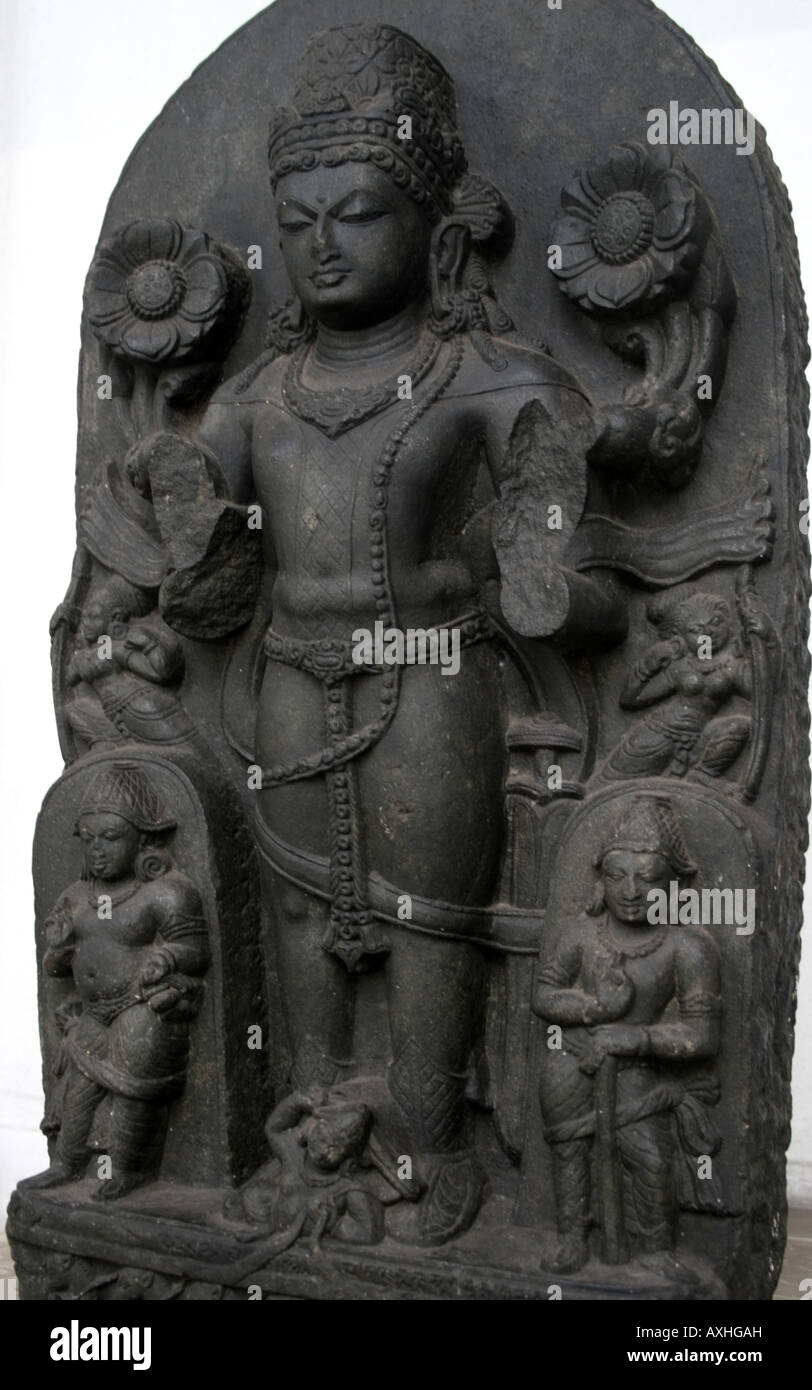 Statue des alten Hindu Sonnengott Surya, 9. Jahrhundert n. Chr. von Bihar, Kolkata Museum Stockfoto