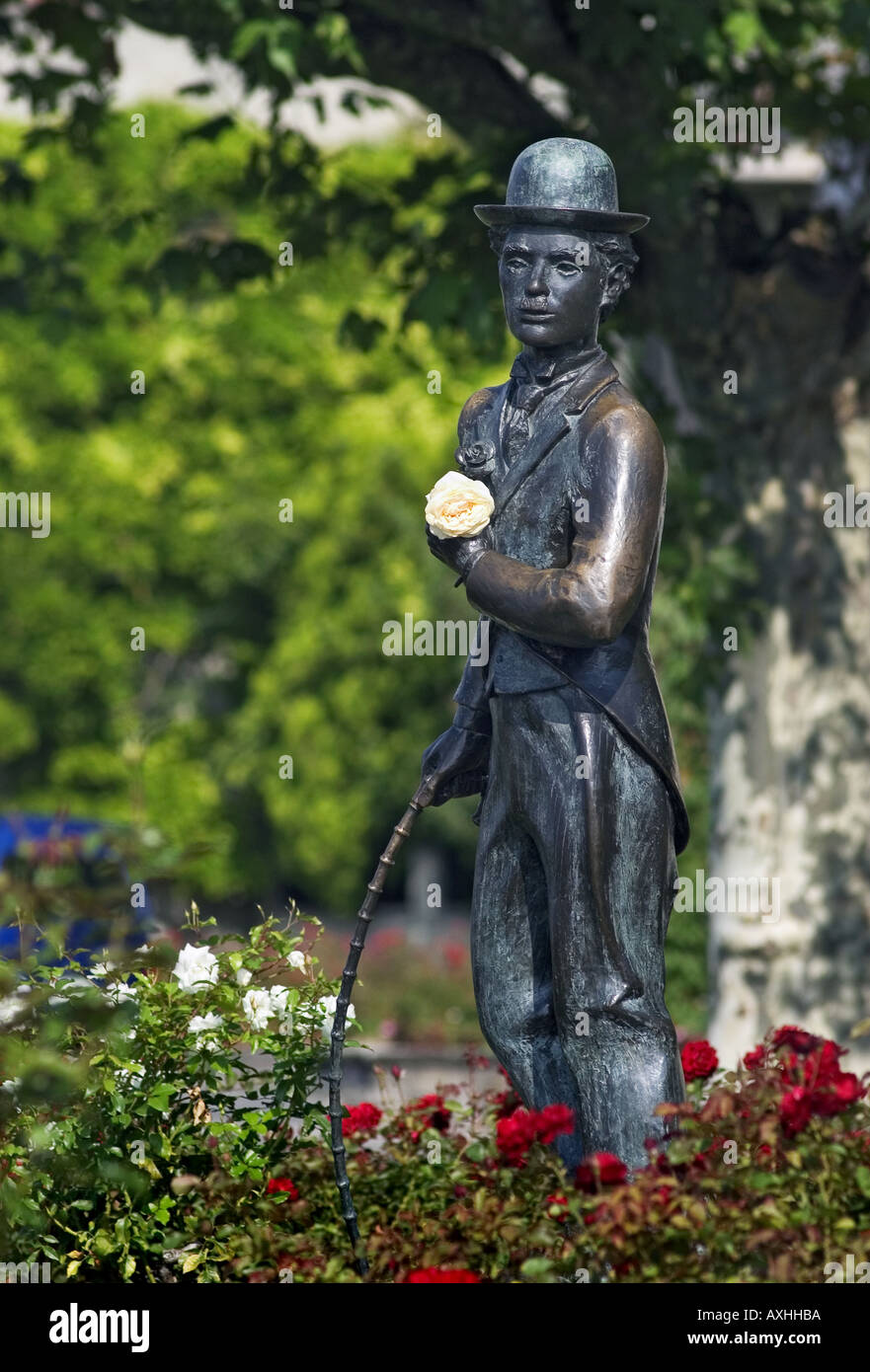 Charlie Chaplin-Statue in Vevey Stockfoto