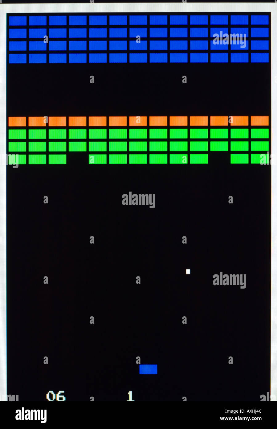 Super Breakout Atari 1982 Vintage Arcade Videospiel Screenshot - nur zur redaktionellen Nutzung Stockfoto