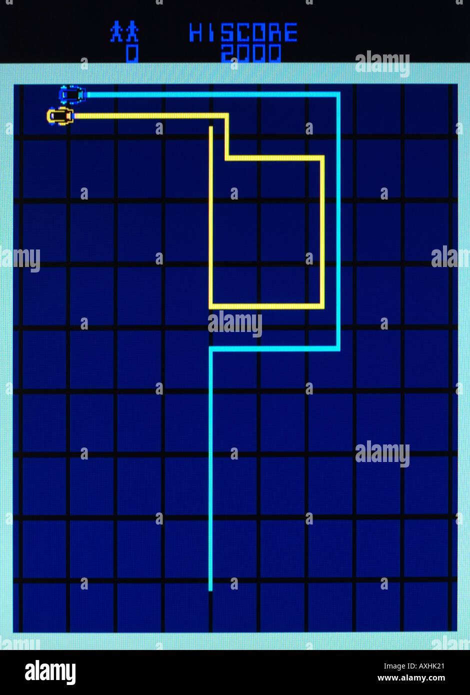 Tron Bally Midway Mfg Co Walt Disney Productions 1983 Vintage Arcade Videospiel Screenshot - nur zur redaktionellen Nutzung Stockfoto