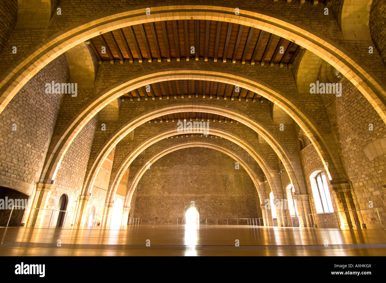 Tinell Hall Museu de Historia De La Ciutat Barri Gotic Barcelona Catalunya Spanien Stockfoto