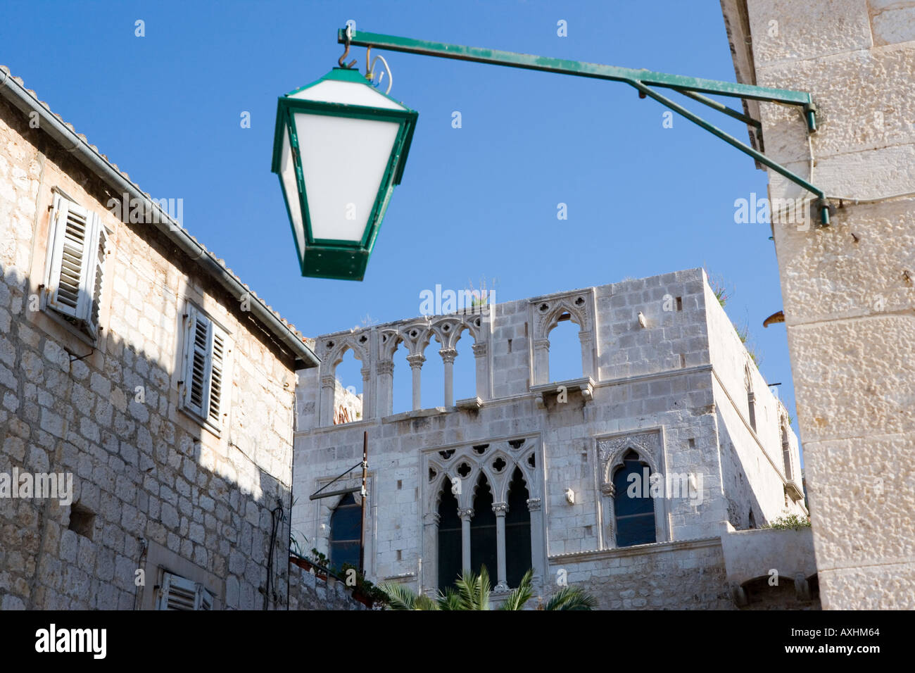 Venezianische Design in alten Gebäude Hvar Stadt Hvar Island Kroatien Stockfoto