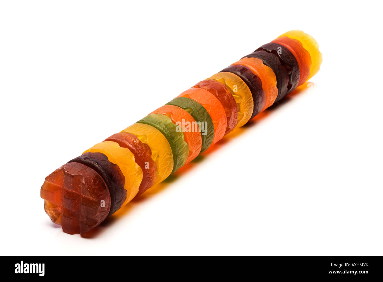 ^ Reihe von farbigen Pastille Süßigkeiten Stockfoto