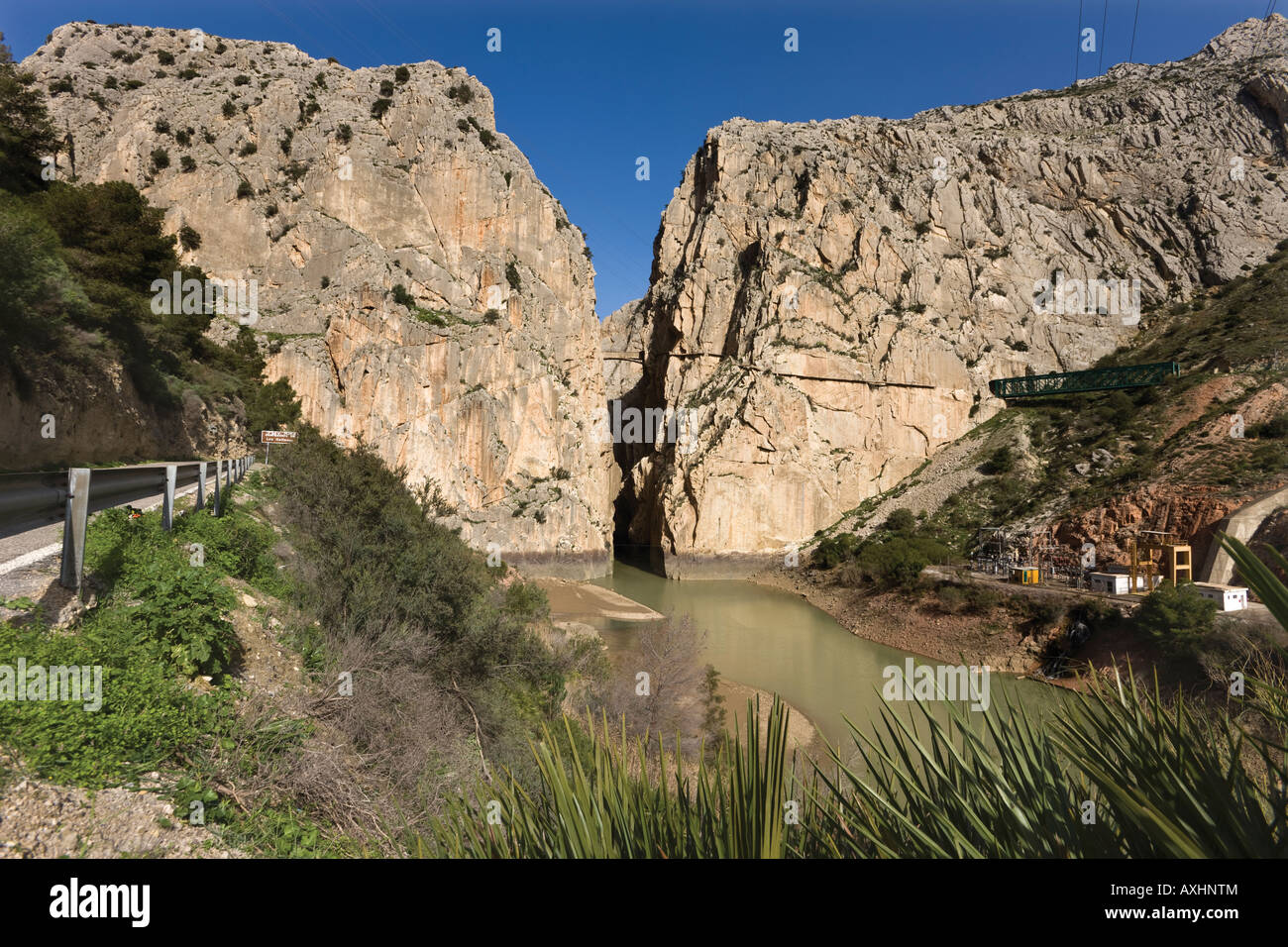 El Chorro Schlucht in der Nähe von Alora, Provinz Malaga, Spanien.  Desfiladero de Los Gaitanes. Stockfoto