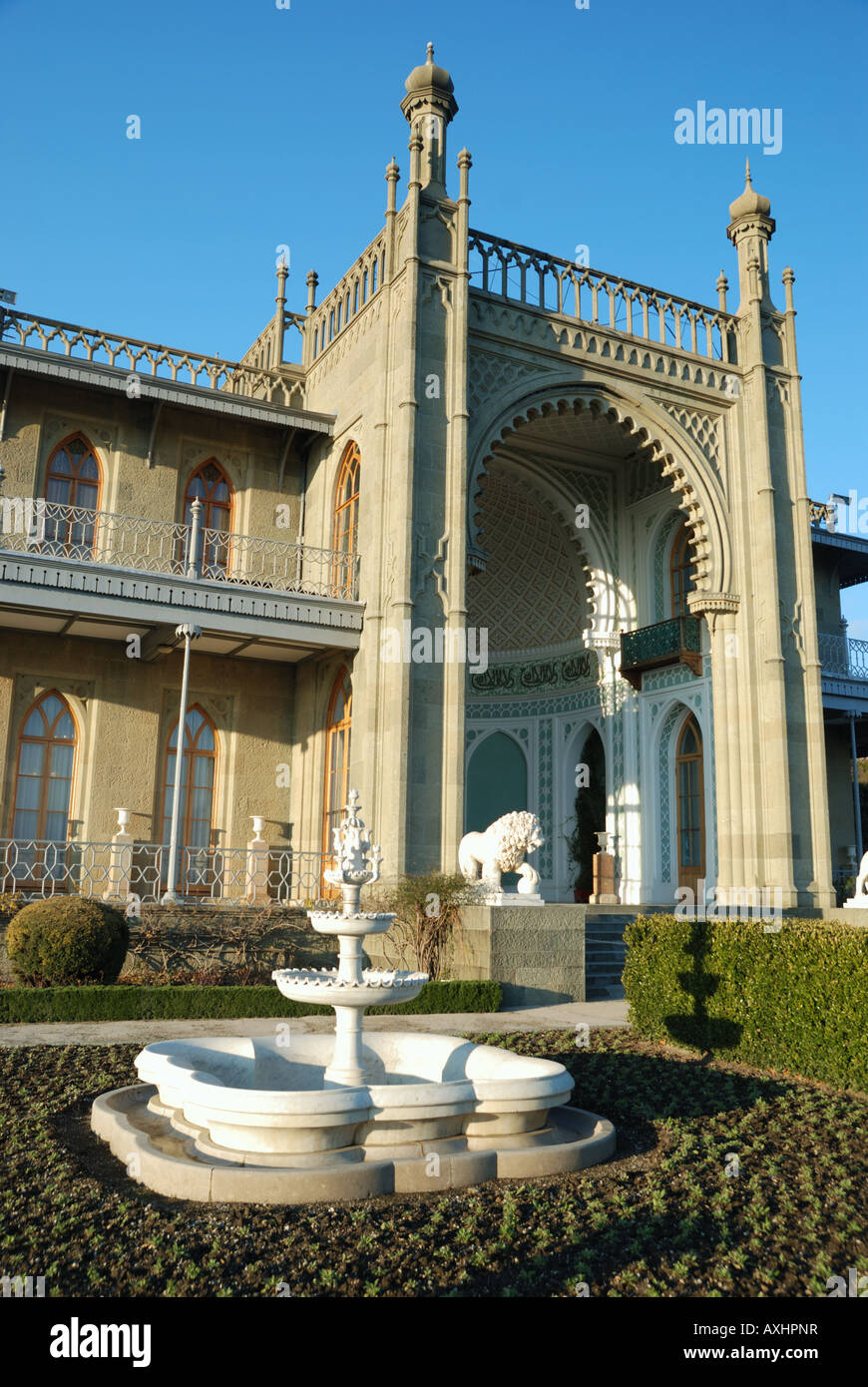Der Woronzowski Palast in Alupka, Ukraine Stockfoto