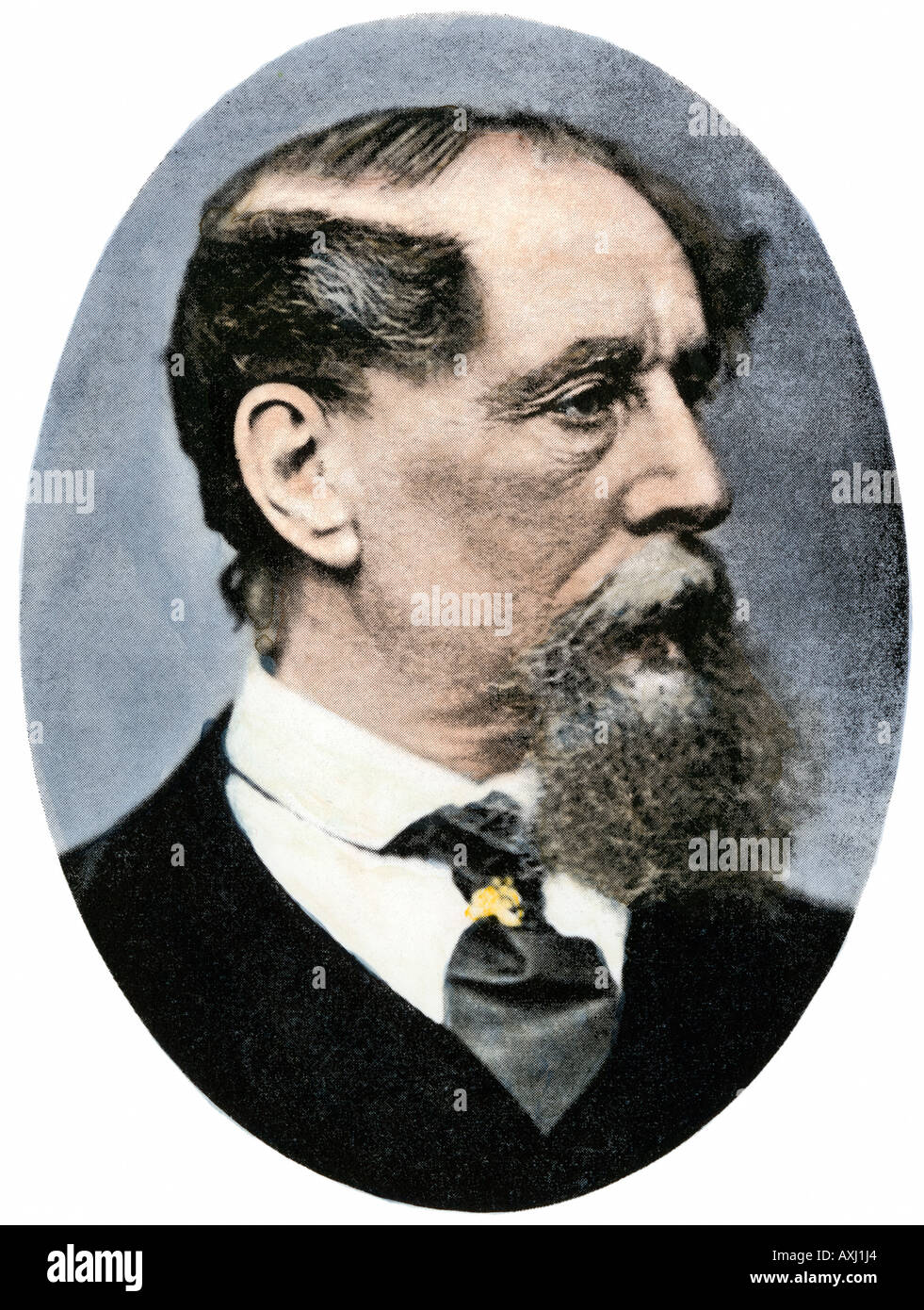 Charles Dickens. Hand - farbige Raster eines Fotos Stockfoto