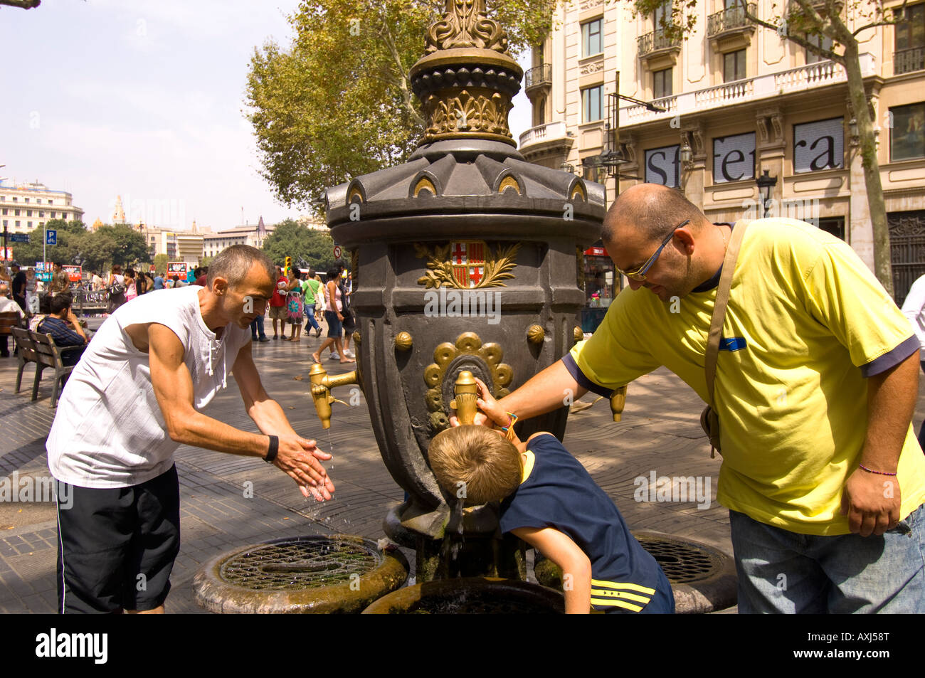 Font de Canaletes auf La Rambla Barcelona Catalunya Spanien Stockfoto