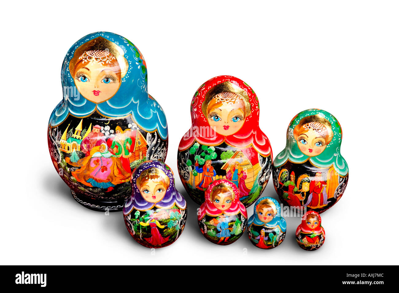 Russische Matreshkas Moskau Souvenirs Stockfoto