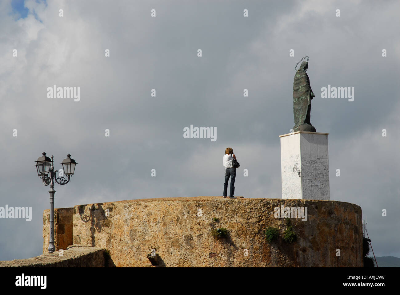 Stadtmauer von Alghero Stockfoto