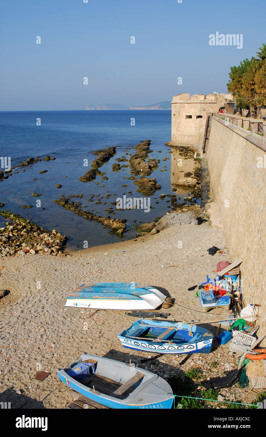 Stadtmauer von Alghero Stockfoto