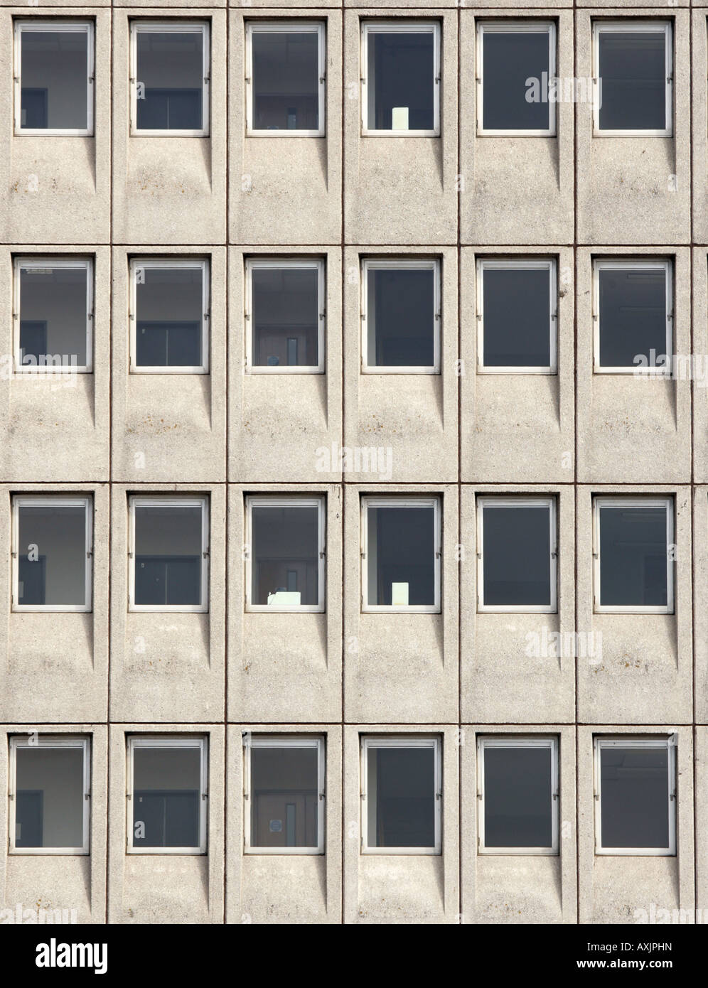 Detailansicht des Königreichs Haus ein 60er Jahre Bürogebäude. Stockfoto