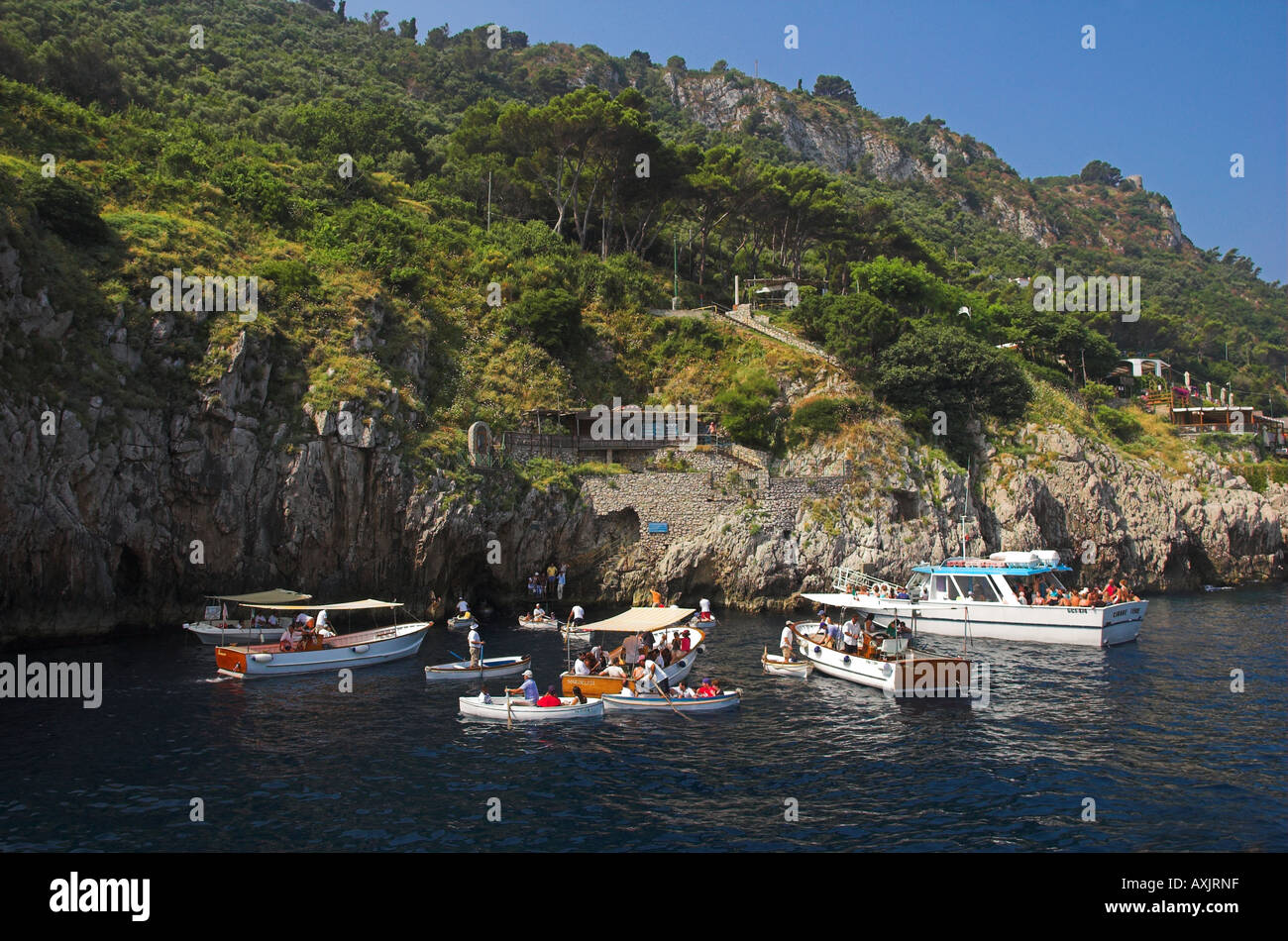 Eingang zum italienischen Campania Capri Blaue Grotte Stockfoto