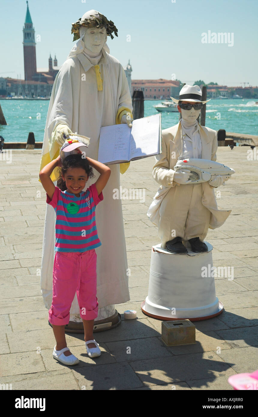 Menschliche Statuen Venedig Veneto Italien Stockfoto