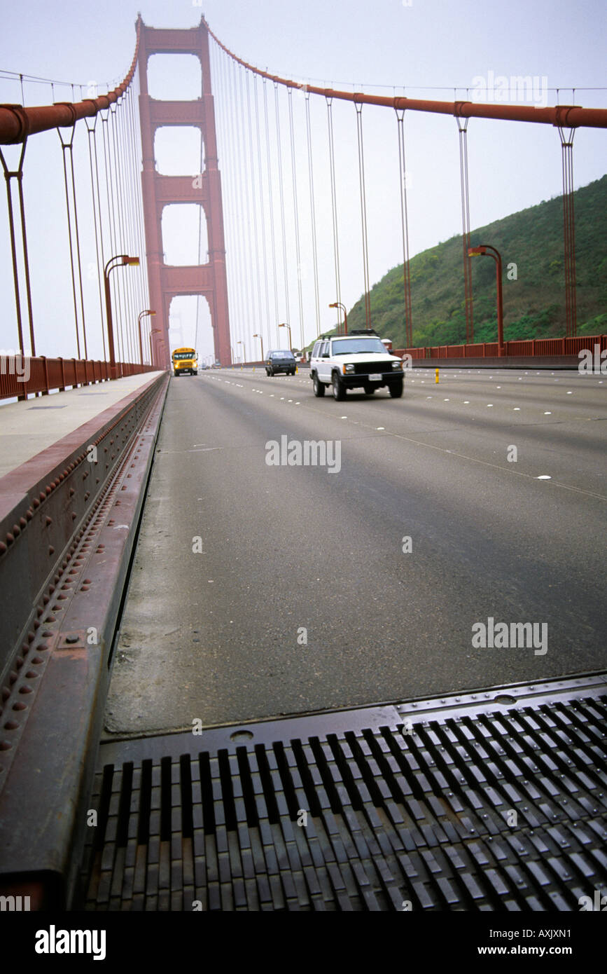 Eine Dehnfuge auf die Golden Gate Bridge in San Francisco Kalifornien Stockfoto