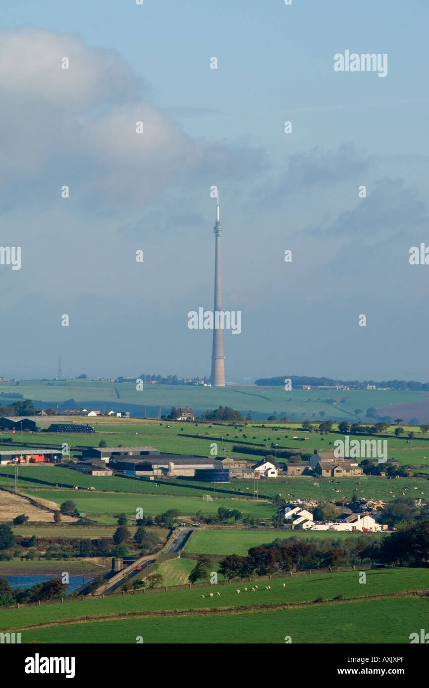 Der Emley Moor TV-mast Stockfoto