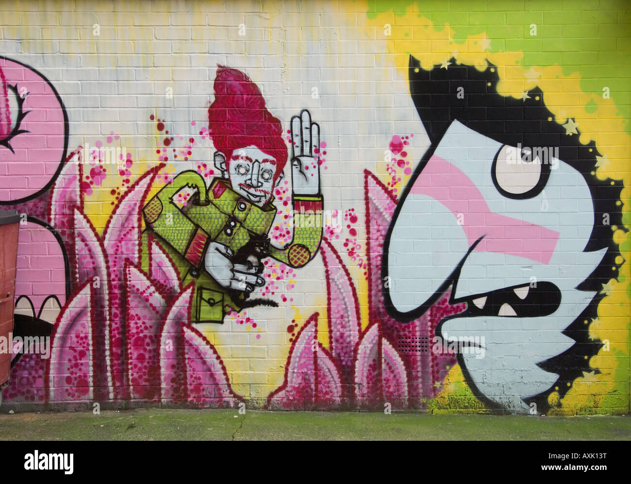 Graffiti-Manchester Northern Quarter Stockfoto