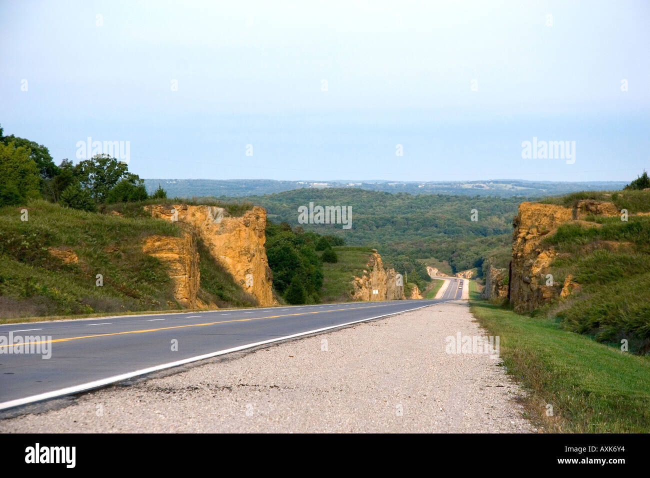 Highway 63 zwischen Rolla und Jefferson City, Missouri Stockfoto