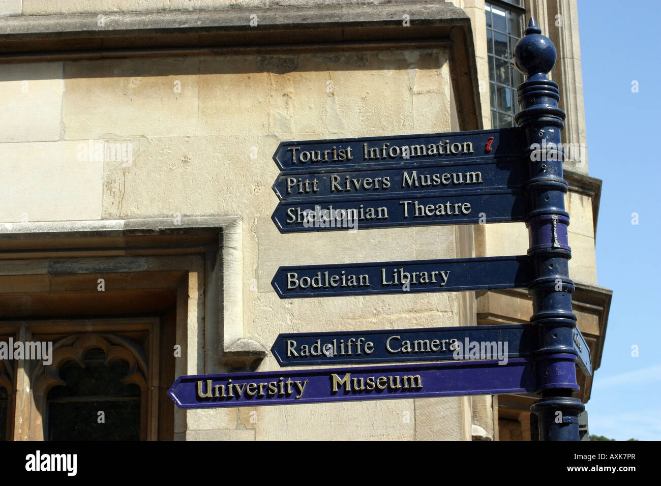 Touristischer Wegweiser, Oxford, England Stockfoto