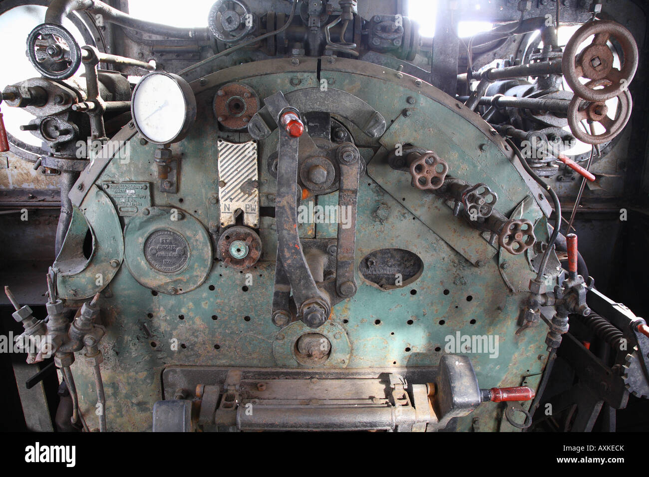 Cockpit.Steam Motor Lokomotive Oki 2 aus dem Jahr 1902 Stockfoto