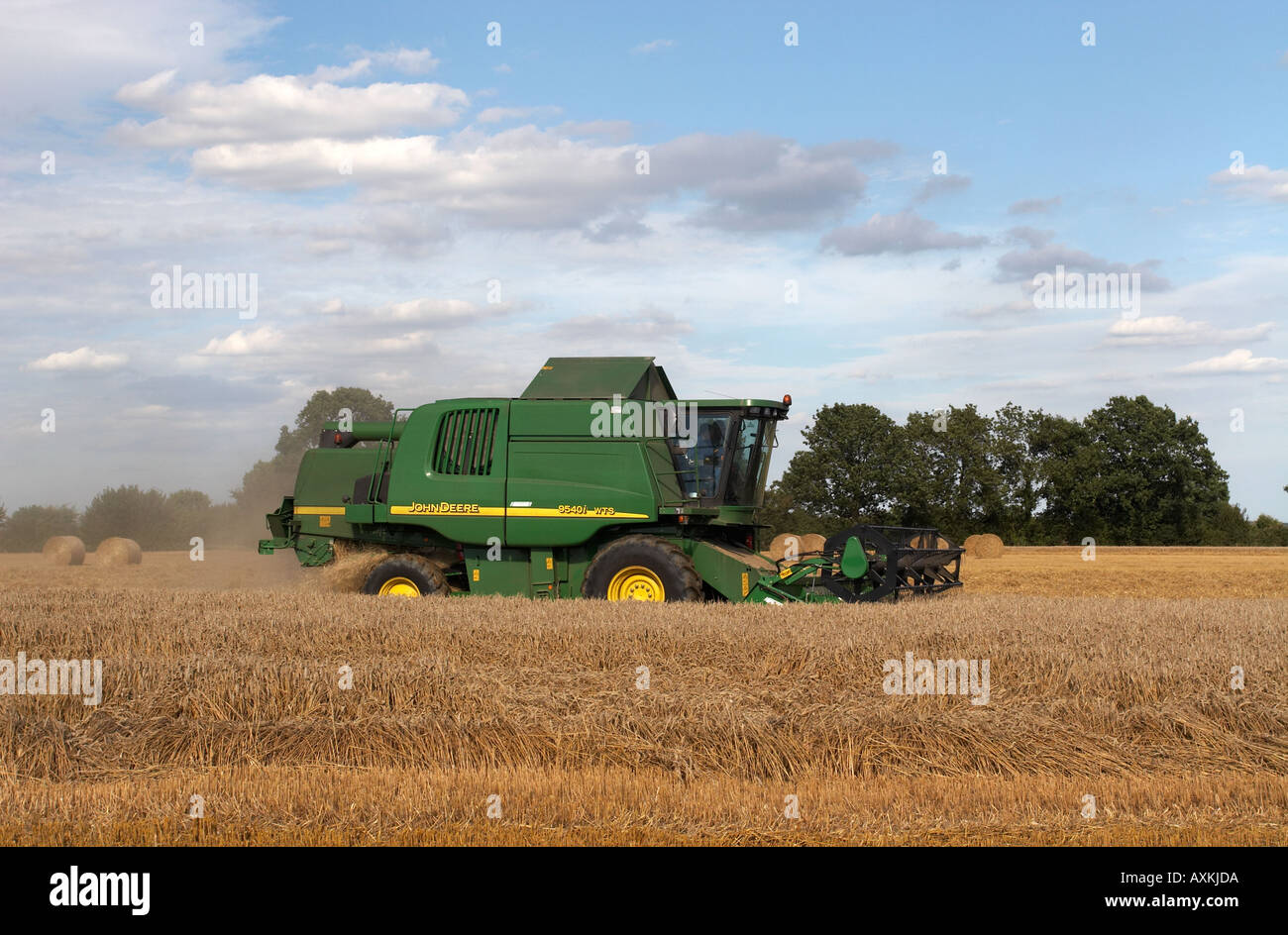 Mähdrescher im Weizenfeld Stockfoto
