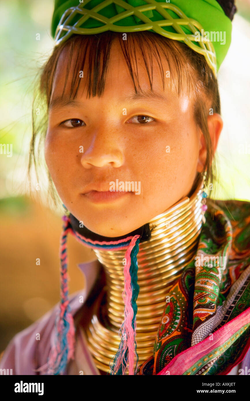 Karen Frau in der Nähe von Chiang Mai im Norden Thailands Stockfoto
