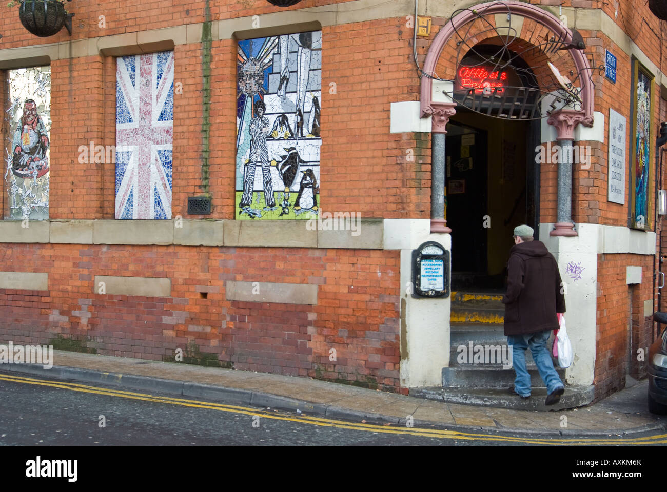 Eingang zum Affleck es Palace Manchester Stockfoto