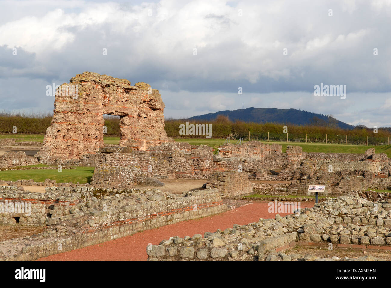 Die Überreste der römischen Stadt an Wroxeter, in der Nähe von Shrewsbury, Shropshire, England. Stockfoto