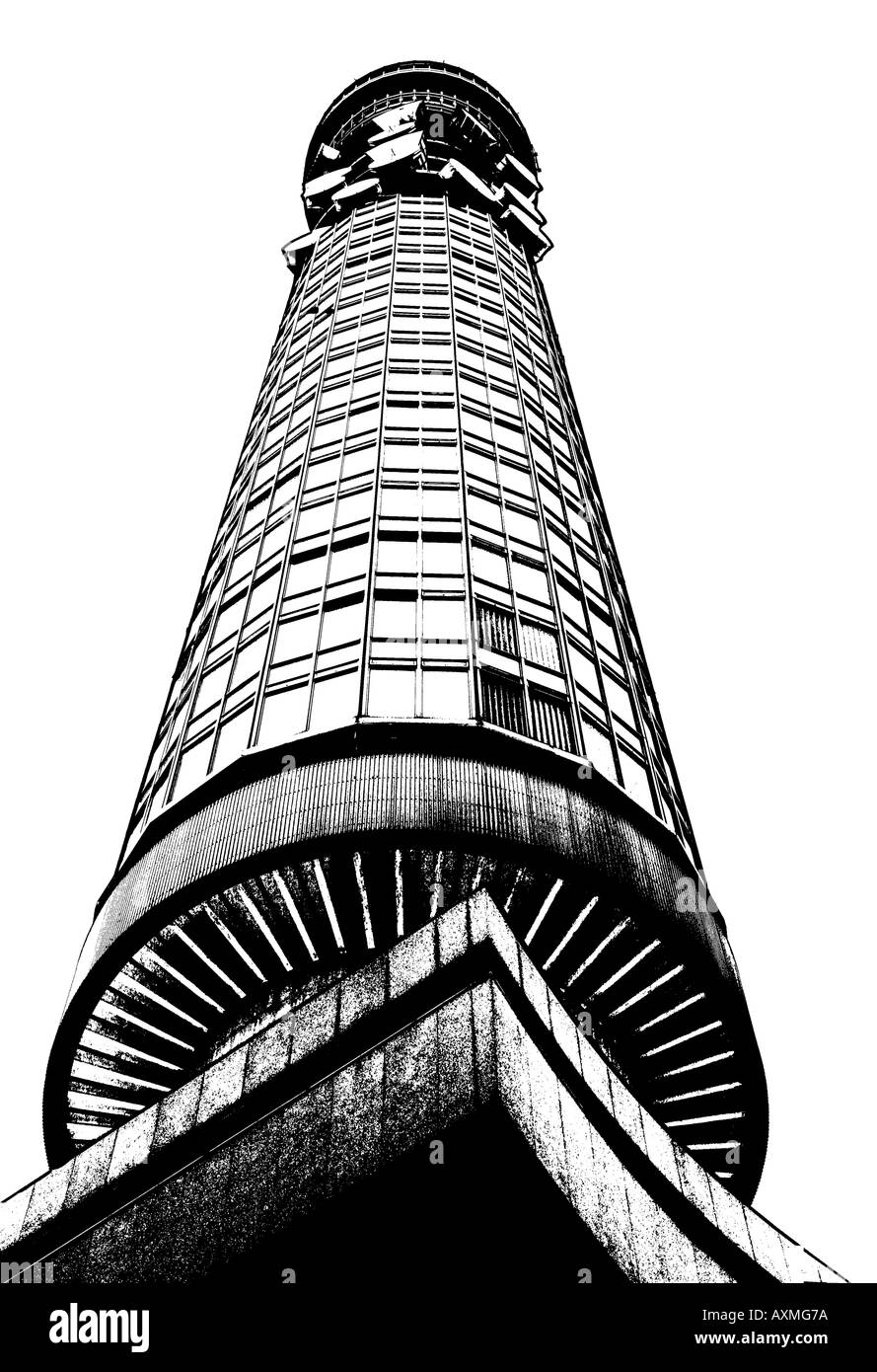 Telekom-Turm in einem lithographischen format Stockfoto