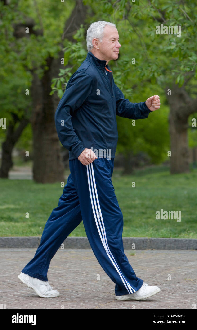 Senior woman Powerwalking Stockfoto