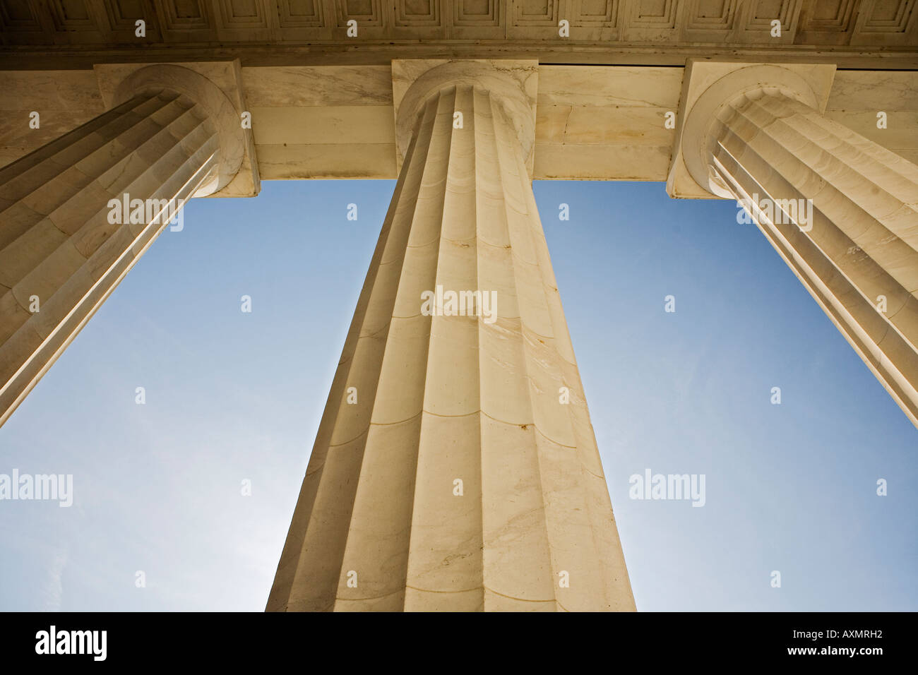 Dorischen Säulen am Lincoln Memorial Washington DC USA Stockfoto