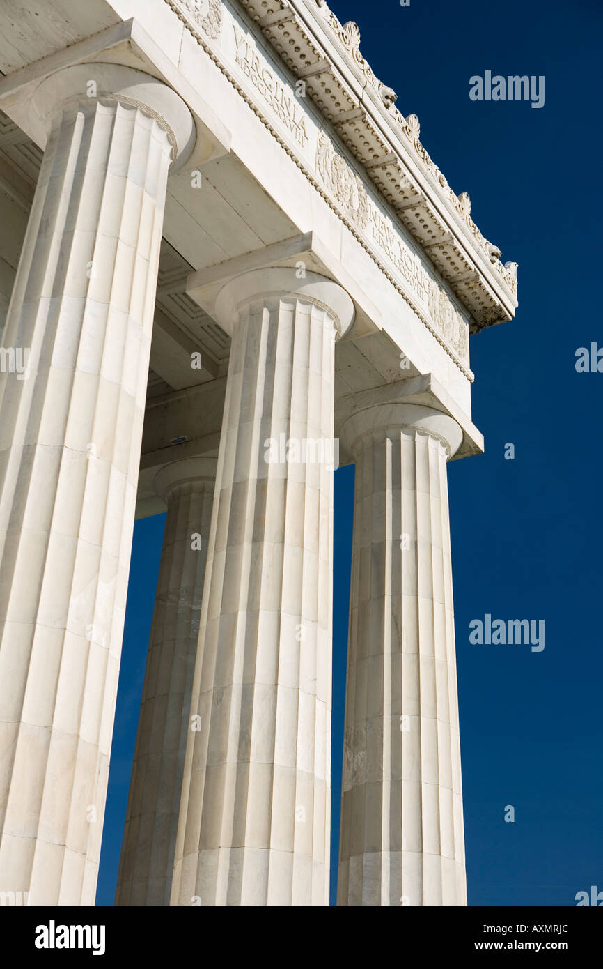 Dorische Säulen des Lincoln Memorial Washington DC USA Stockfoto