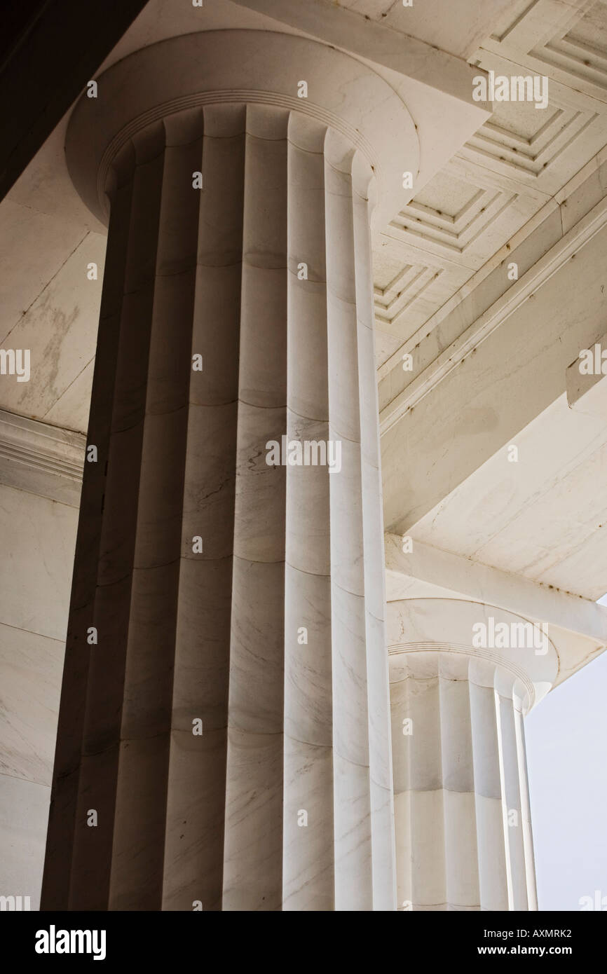 Dorischen Säulen am Lincoln Memorial Washington DC USA Stockfoto