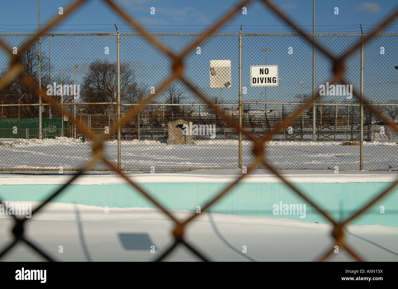 Einen leeren Pool in Halifax, Nova Scotia, im winter Stockfoto