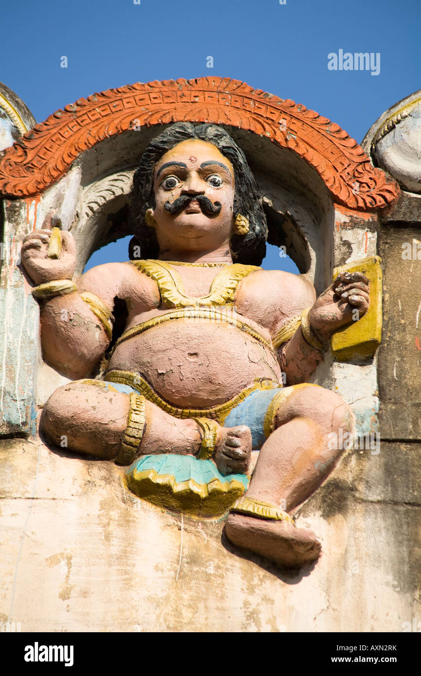 Hindu-Gottheit, geschnitzt, Meenakshi Tempel, Madurai, Tamil Nadu, Indien Stockfoto