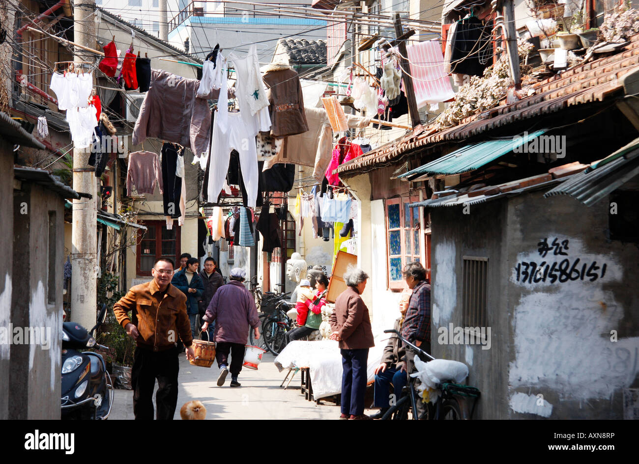 Shanghai Backstreet Nachbarschaft, China Stockfoto