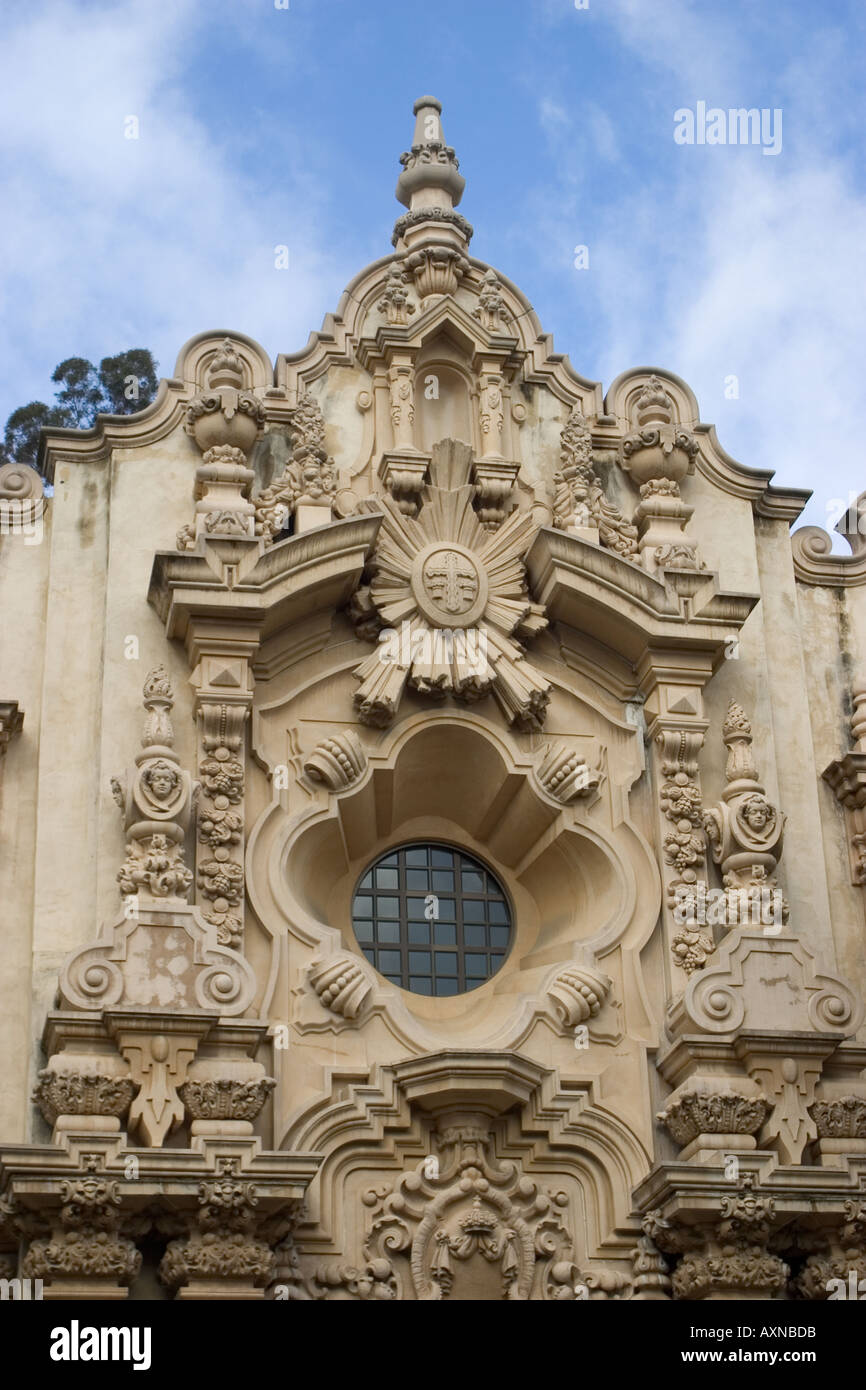 Detail der Gebäude Casa de Balboa Balboa Park, San Diego Kalifornien Stockfoto