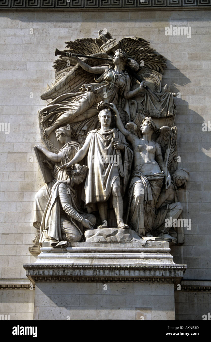 Arc de Triomphe Statue schnitzen Stockfoto