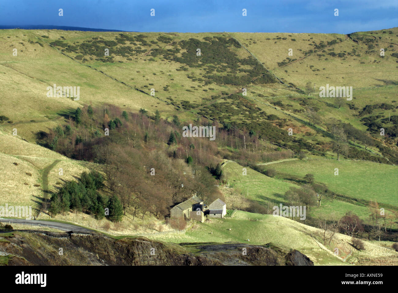Blick vom Mam Tor, Derbyshire, in Richtung Hollins Cross Stockfoto