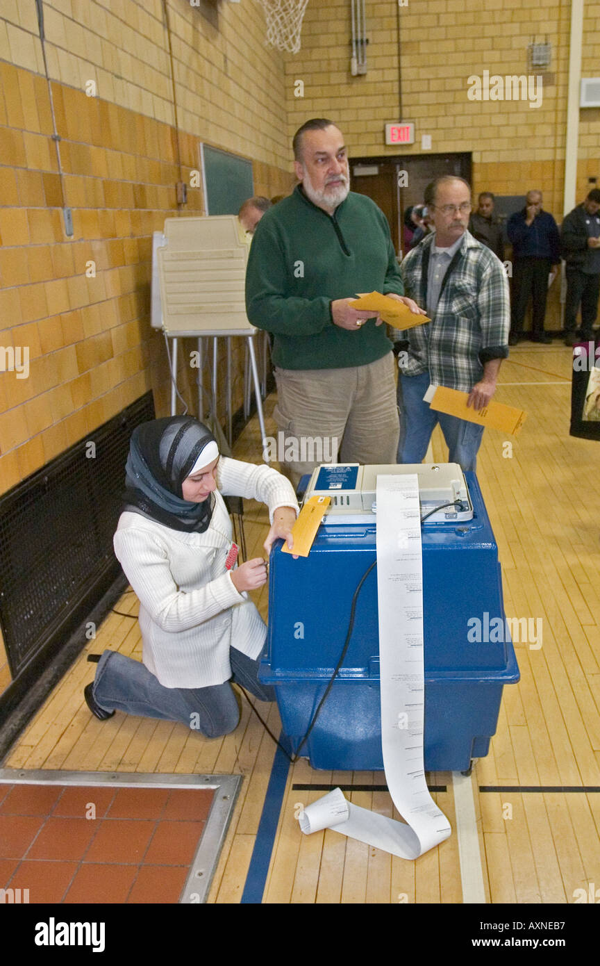 Arabische Amerikaner Abstimmung bei Präsidentschaftswahlen Stockfoto