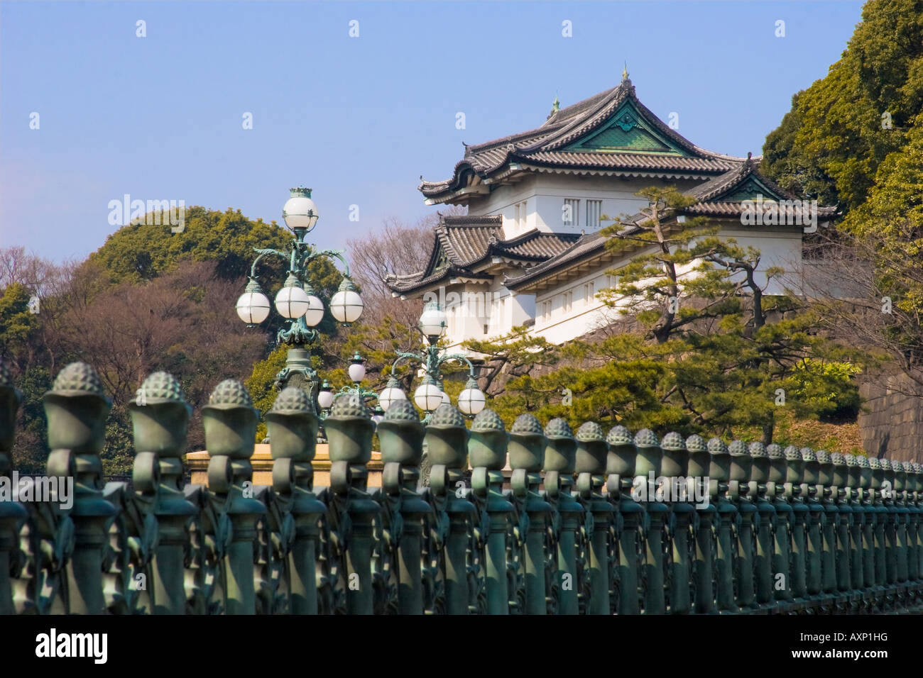 Erdet Fushimi Yagura Wachturm aus Nijubashi am Kaiserpalast in Tokio Stockfoto