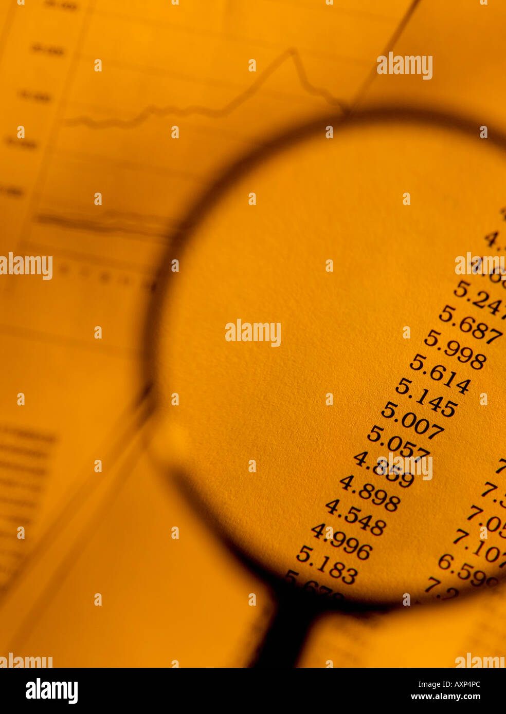 Einen genaueren Blick auf Zahlen Stockfoto