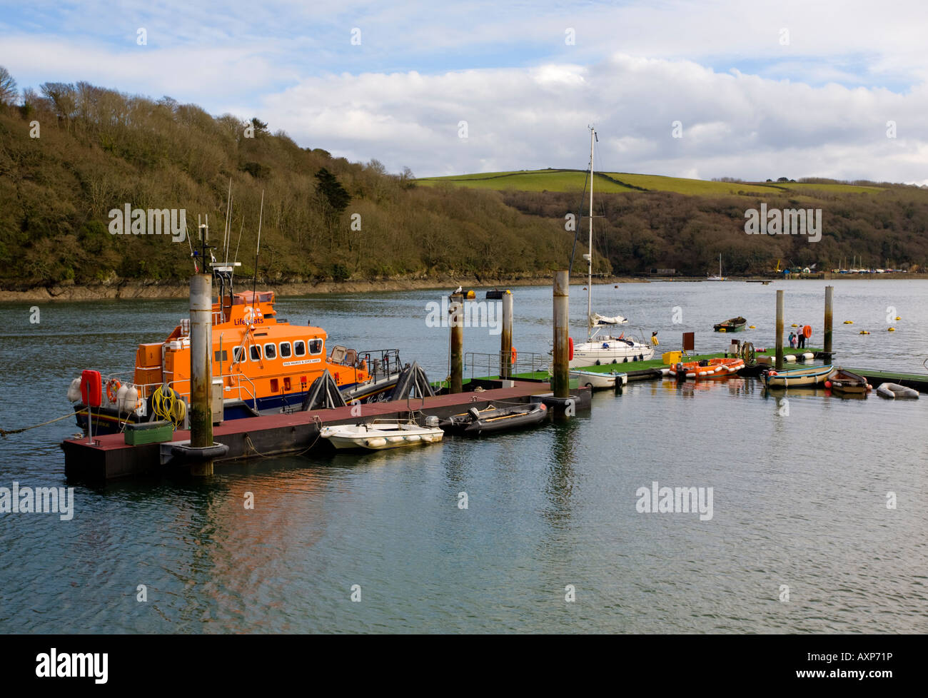 Die RNLI-Rettungsboot Maurice und Joyce Hardy vertäut am Fowey Cornwall England UK Stockfoto