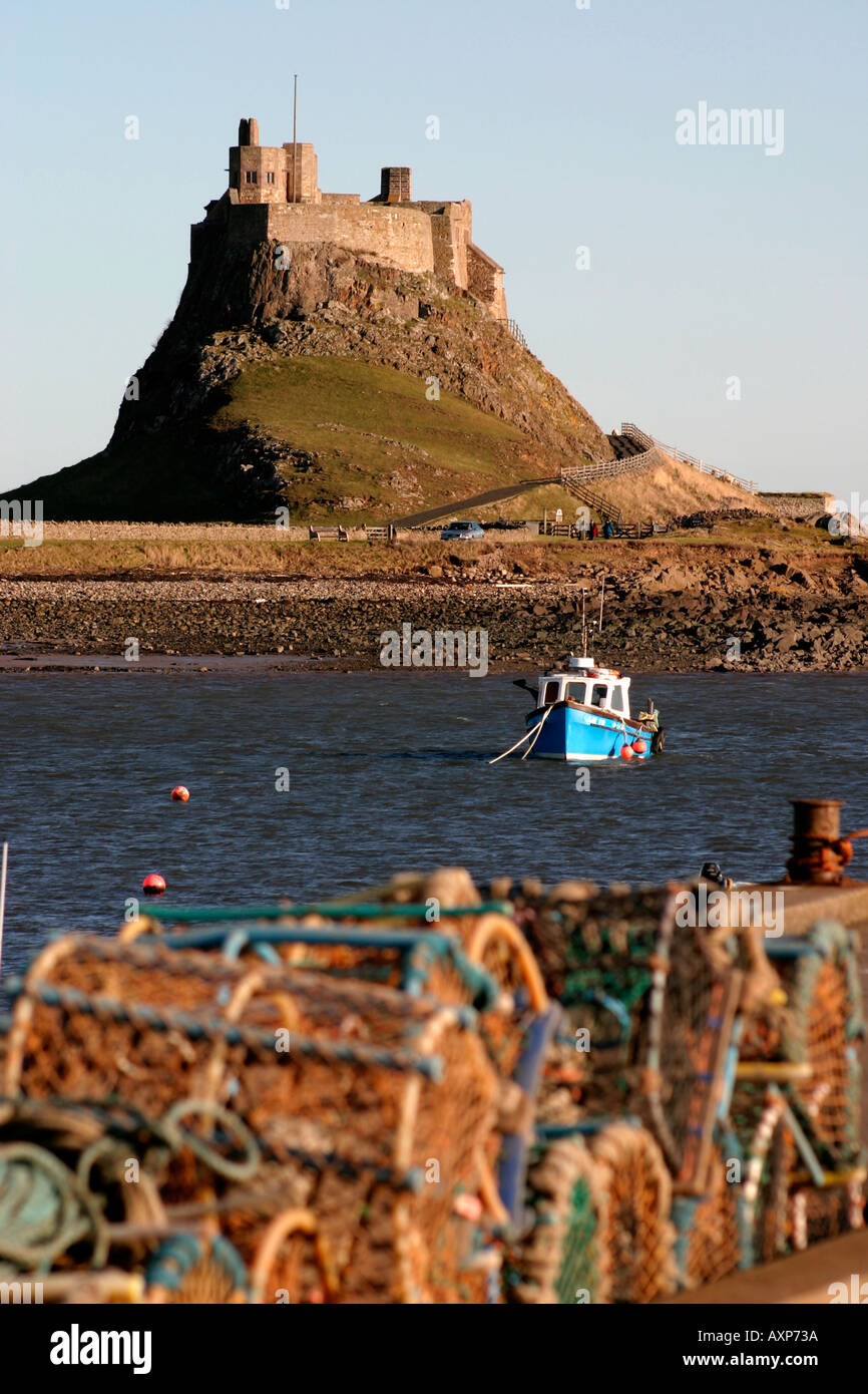 Krabben oder Hummer Töpfe Lindisfarne Castle Holy Island Northumberland England Stockfoto