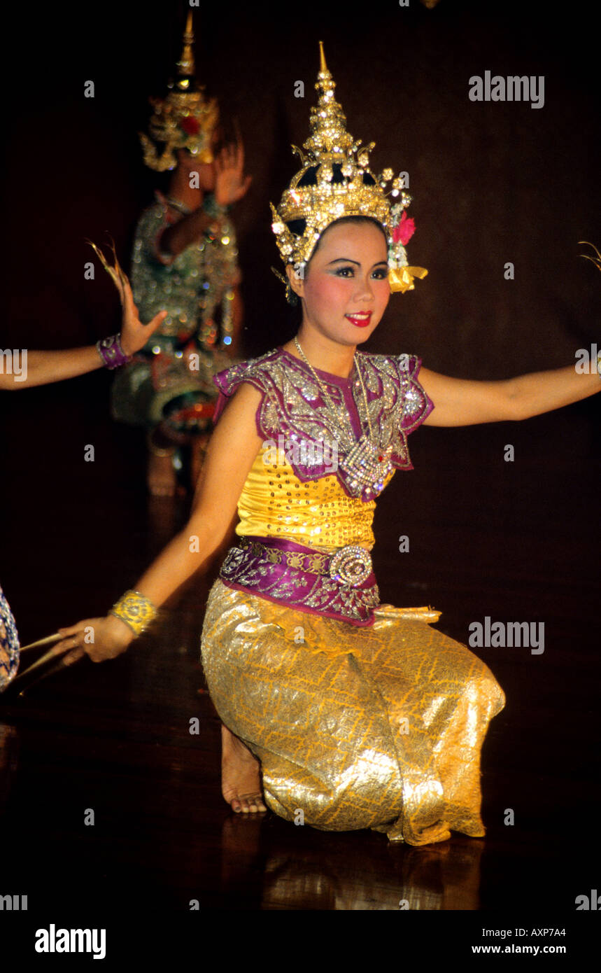 Thai klassische Tänzerin Ramayana-Epos in Bangkok Thailand Süd-Ost-Asien Wat Phra Kaeo Stockfoto