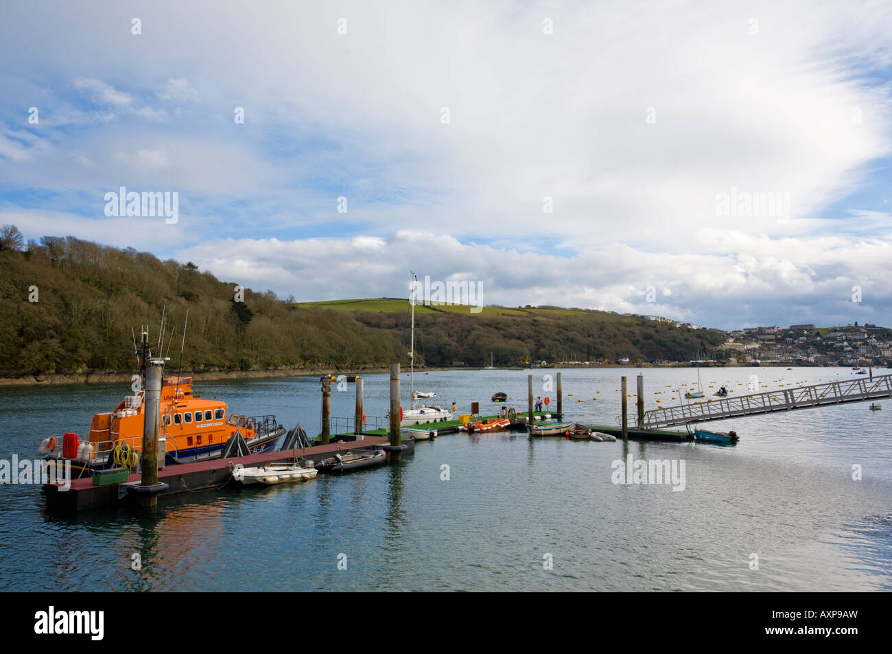 Die RNLI-Rettungsboot Maurice und Joyce Hardy vertäut am Fowey Cornwall England UK Stockfoto