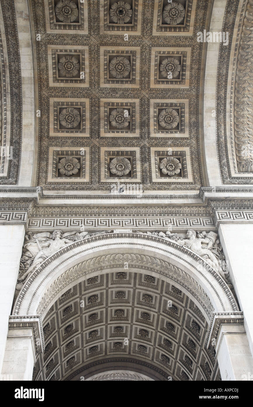 Detail auf Arc Triomphe, Champs Elysees, Paris, Frankreich Stockfoto