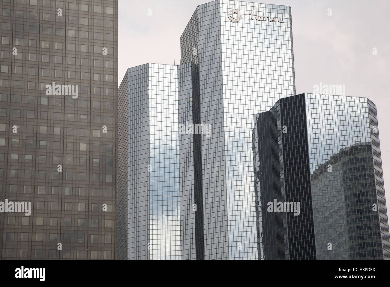 Gesamtförderhöhe Viertel, Geschäftsviertel La Defense, Paris, Frankreich Stockfoto