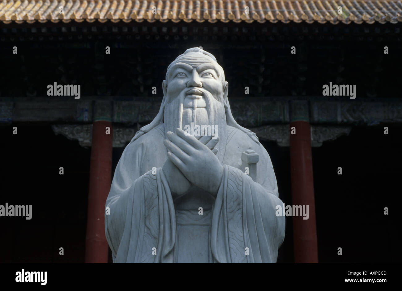 Statue von Konfuzius Konfuzius Tempel Peking, China. 2005 Stockfoto